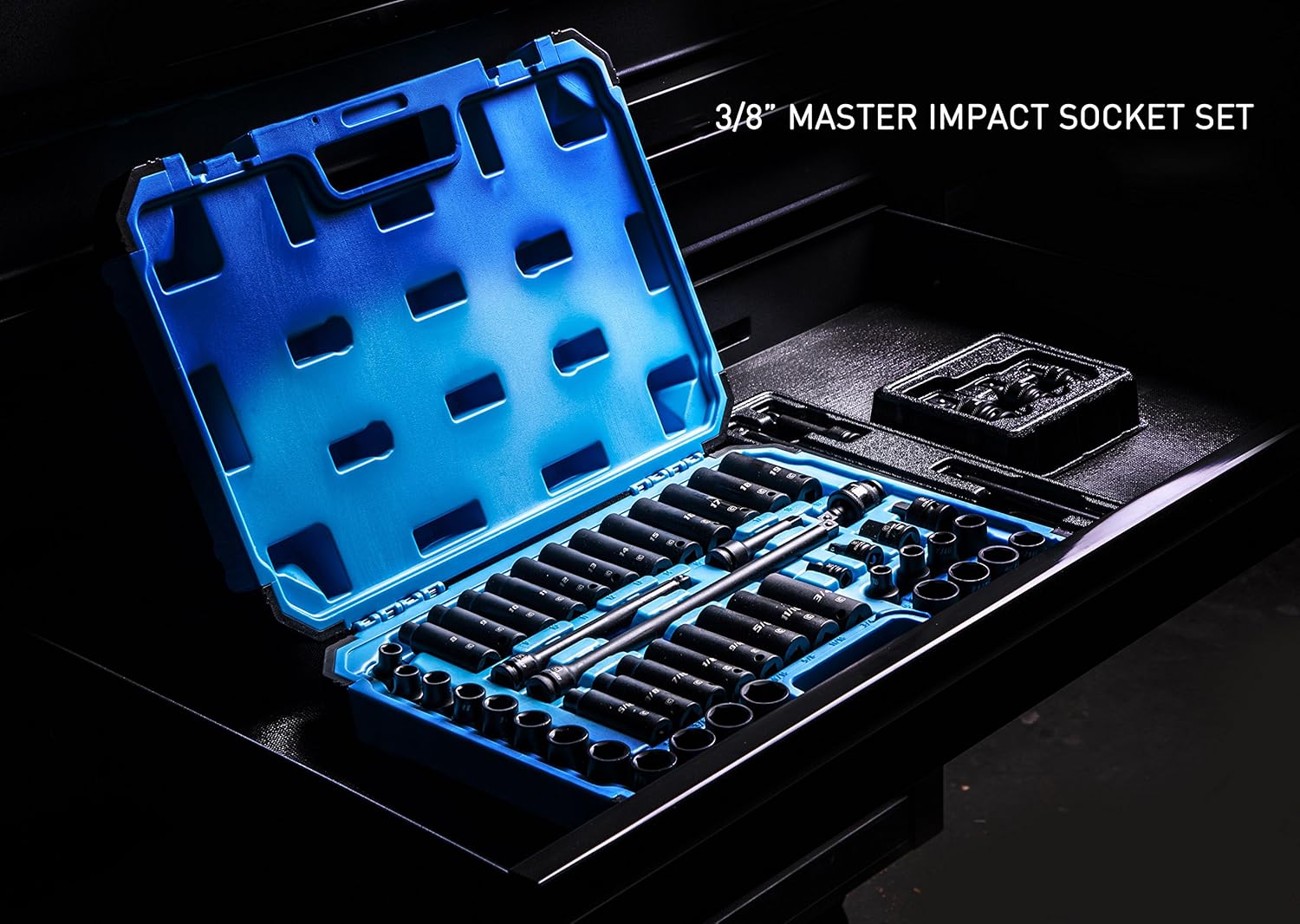 Capri Tools 3/8-Inch Drive Master Impact Socket Set with Adapters and Extensions, Premium Chrome Molybdenum Steel, 48-Piece