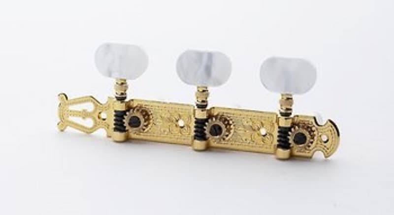 Schaller Gold and Pearloid Lyre Classical Tuner Set