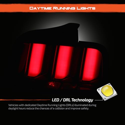 AKKON - Fits 2005-2009 Ford Mustang LED [White Tube] Smoked Tail Lamp Brake Lights w/Sequential Signal Pair Left + Right