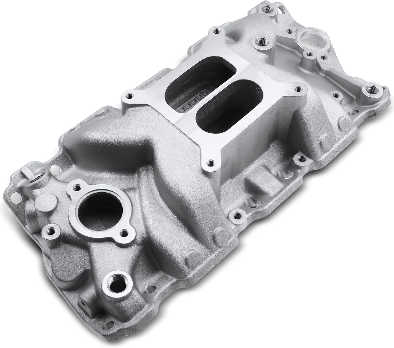 A-Premium Engine Aluminum Dual Plane High-Rise Intake Manifold Compatible with Chevy SBC, V8 305 327 350 400, 1957-1986, Buick, Cadillac, Chevrolet, GMC, Oldsmobile & Pontiac Vehicles