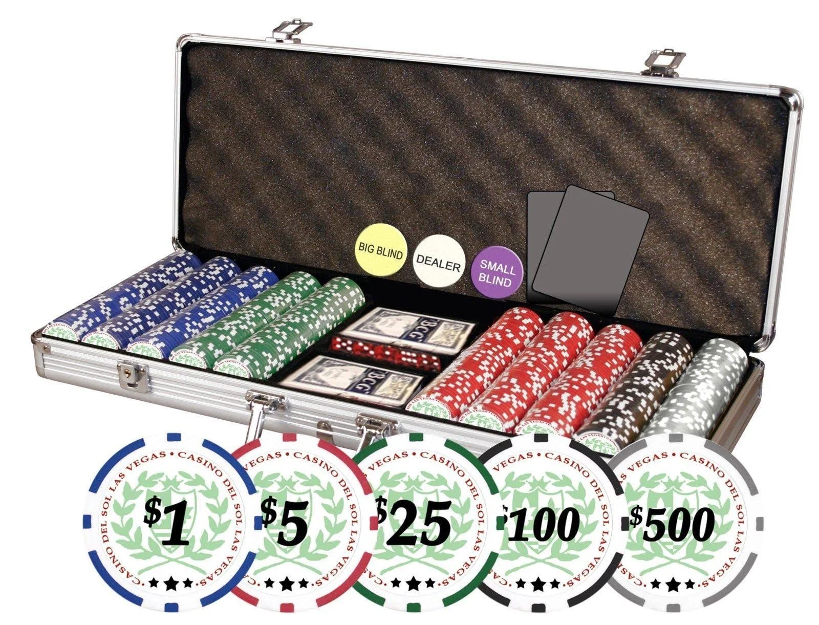 Da Vinci Professional Casino Del Sol Poker Chips Set with Case (Set of 500), 11.5Gm