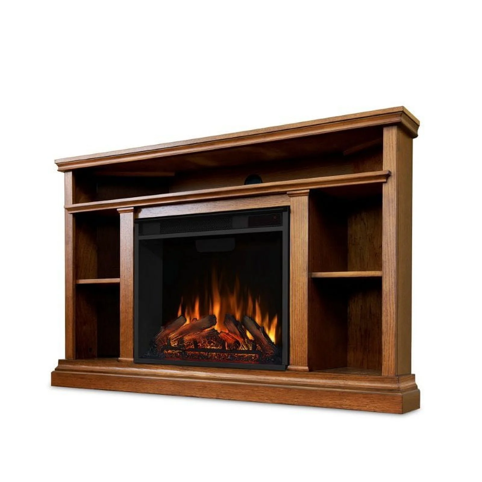 Bowery Hill Traditional Wood Electric Corner Fireplace for TVs up to 50" in Oak