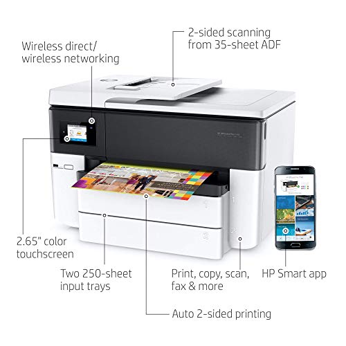 HP OfficeJet Pro 9730e Wide-Format Wireless All-in-One Color Inkjet Printer, Print, scan, Copy up to 11x17', ADF, Duplex Printing Best-for-Office, 3 Month Instant Ink Trial Included (537P6A)