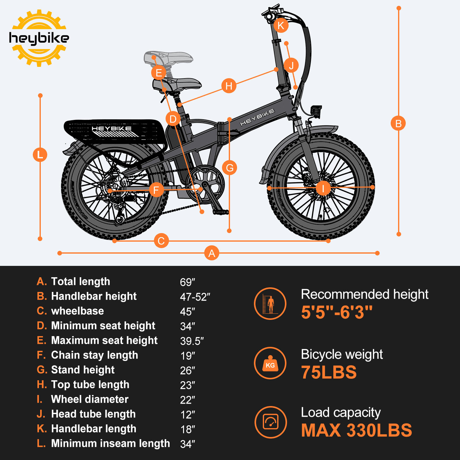 Heybike Mars 2.0 Electric Bike Foldable 20" x 4.0 Fat Tire Electric Bicycle with 48V 12.5AH Removable Battery, Folding Ebike with APP Control, Full Suspension - Curated Treasures Market