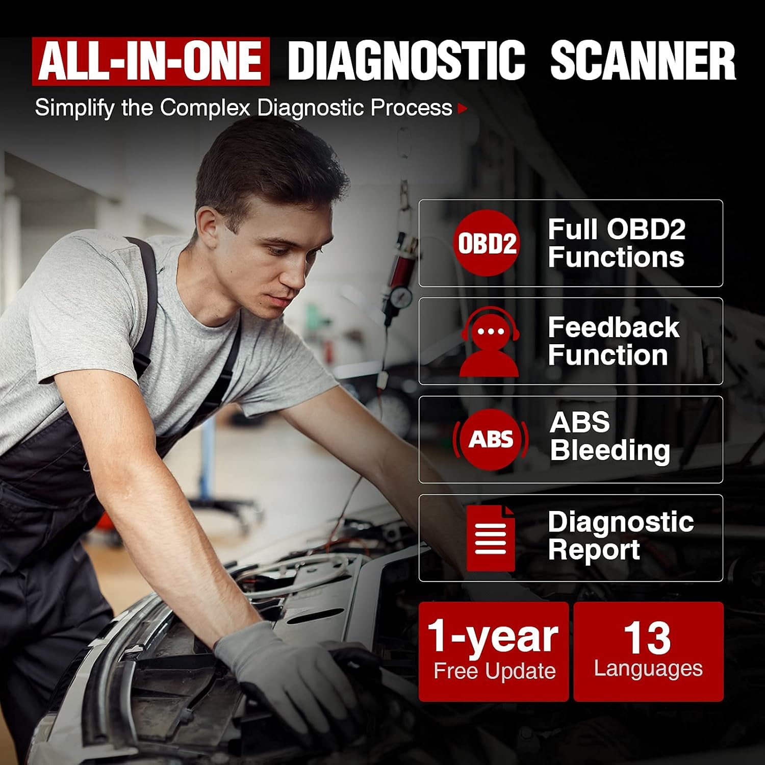 Autel MaxiCOM MK808 OBD2 Scanner Diagnostic Scan Tool with All System Diagnosis and Service Functions Including Oil Reset, EPB, BMS, SAS, DPF, TPMS Relearn