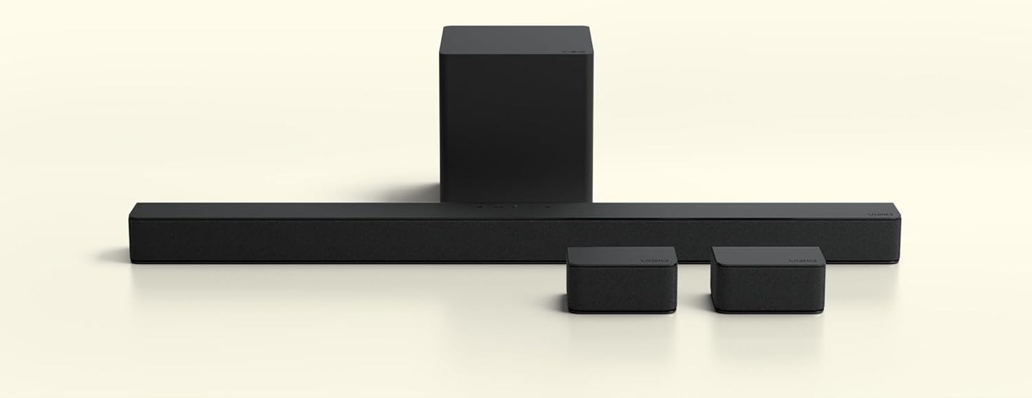 V-Series 5.1 Home Theater Sound Bar, Bluetooth, Wireless Subwoofer, Voice Assistant Compatible, Includes Remote Control