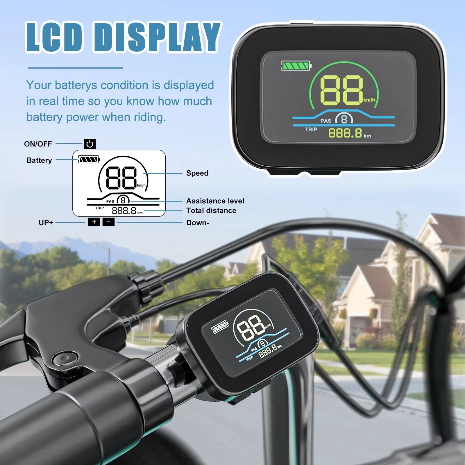 MOPHOTO 24" 350W 36V 7 Speeds Electric Tricycle for Adult, Electric Trike with Basket, 3 Wheel Electric Bikes with Led Headlight, Motorized Tricycle for Senior