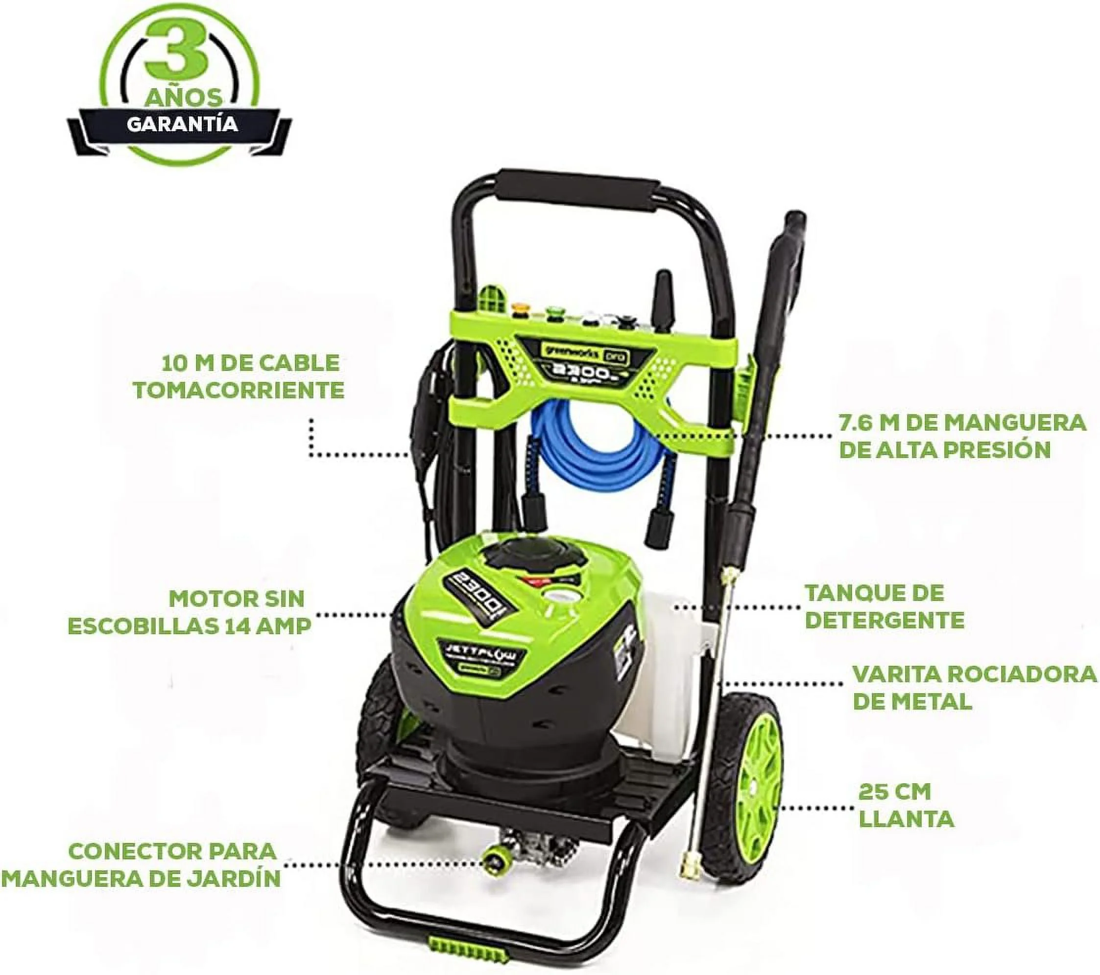 Greenworks PRO 2300 PSI TruBrushless 2.3 GPM Electric Pressure Washer PWMA Certified
