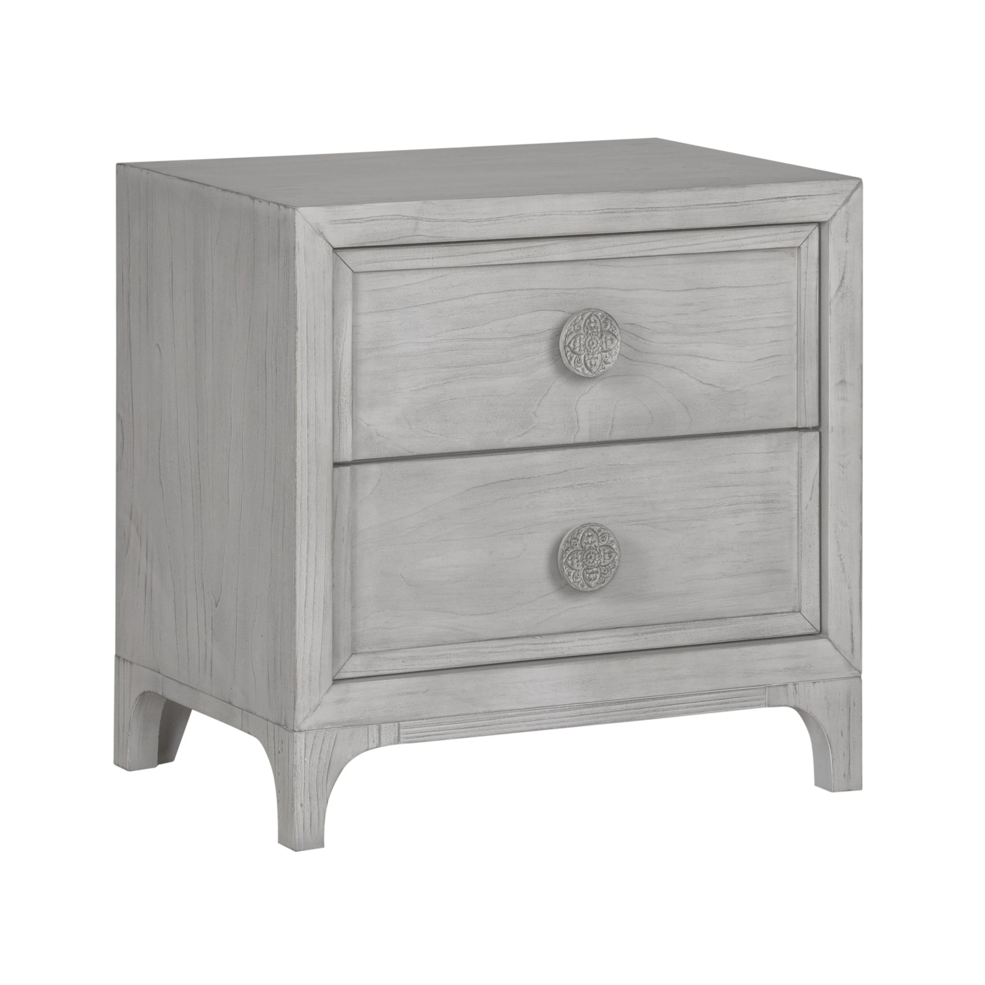 Modus Boho Chic 6 PC Queen Bedroom Set w Chest in Washed White