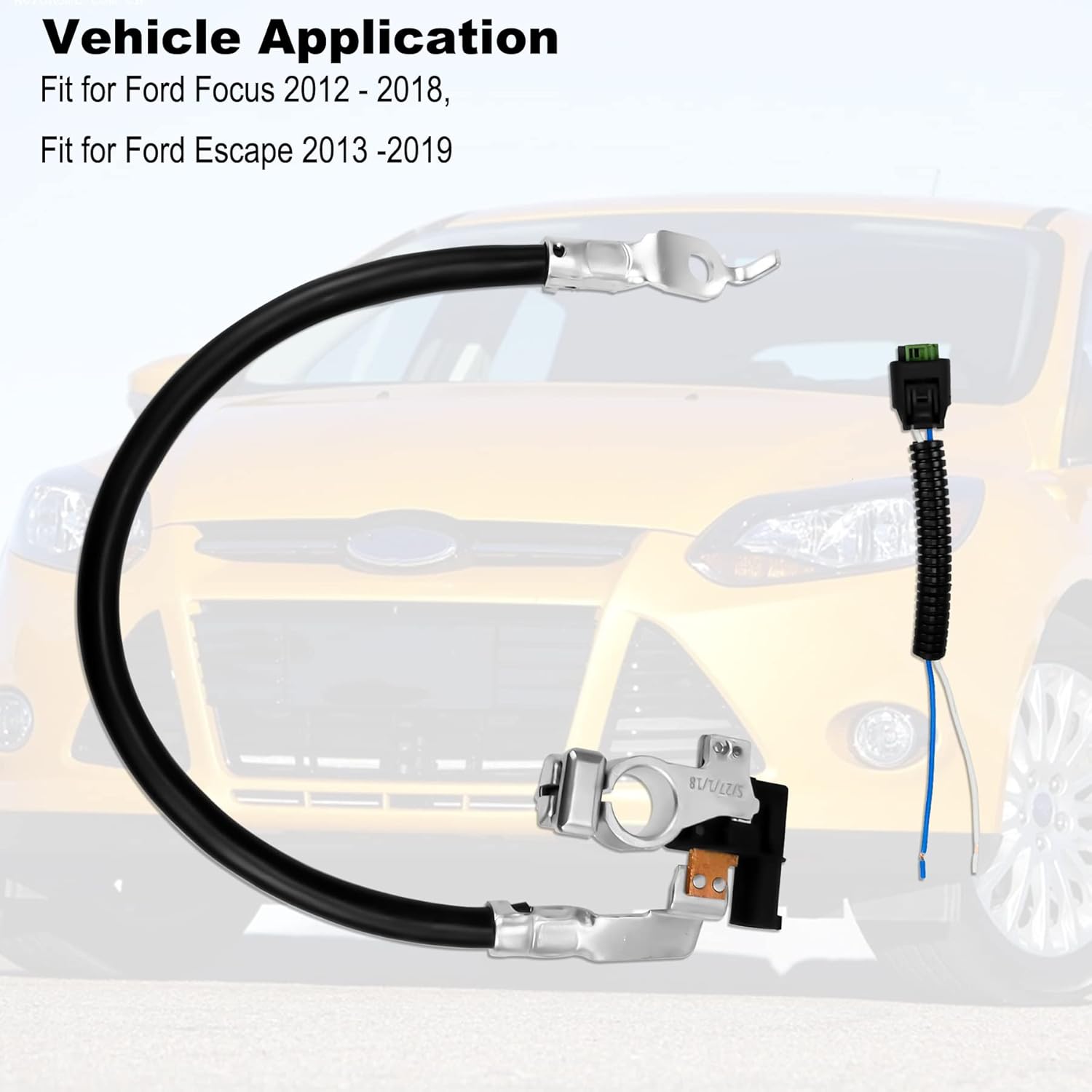 Negative Battery Cable Fit for Ford Focus Escape 2012-2019, Battery Current Volt Sensor AV6Z-10C679-P AV6Z10C679P