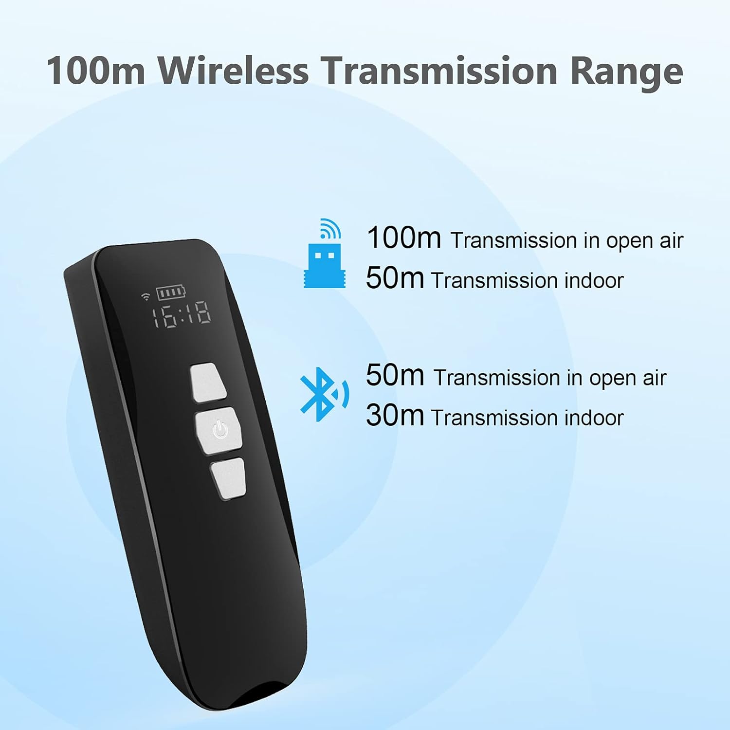 NADAMOO Cordless Barcode Scanner, Portable Mini 1D 2D QR Bar Code Reader Connect to Phone Tablet Computer Laptop for Warehouse Store Library Pack of 2