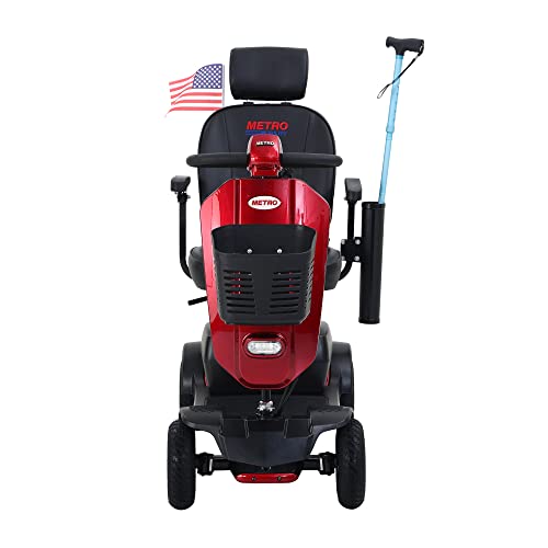 Outdoor Compact Mobility Scooter with Front & Back Light, Foldable Electric Powered Mobile Wheelchair for Seniors, Adults, Collapsible & Compact 4 Wheel Mobility Scooter for Travel with Family,