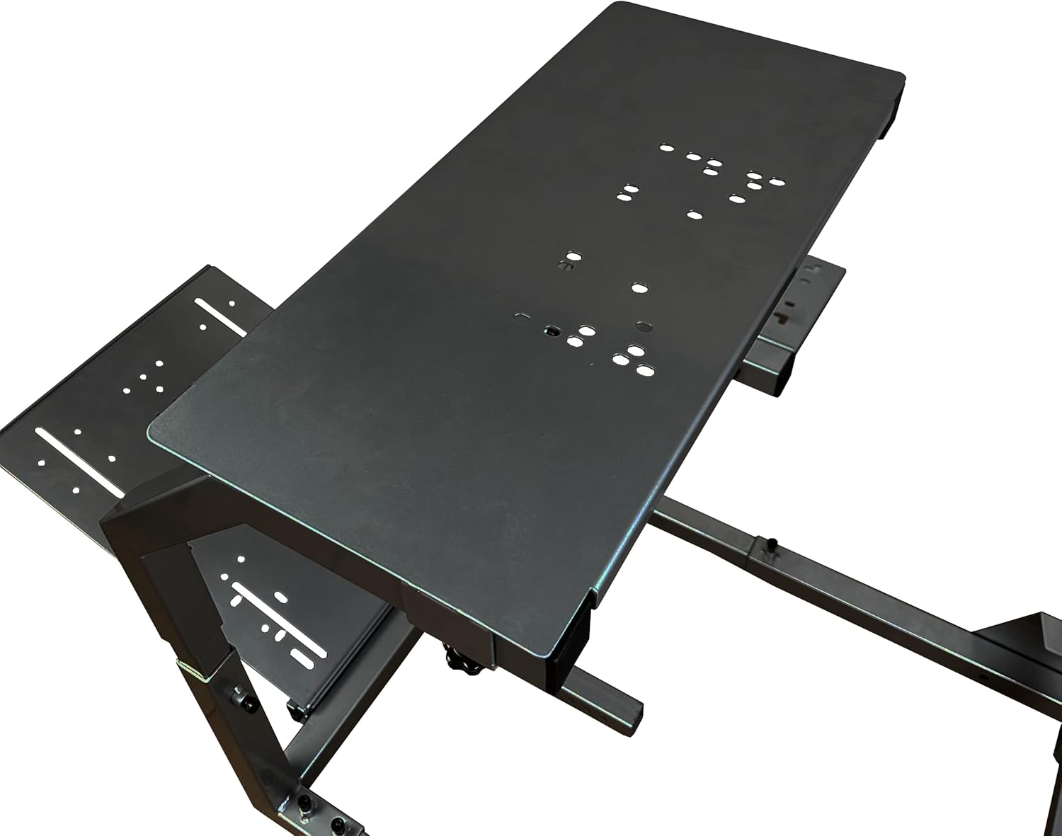 GTR Simulator GTA-F Model Black Frame Triple | Single Monitor Stand with Red White Adjustable Leatherette Seat Racing Driving Gaming Simulator Cockpit Chair
