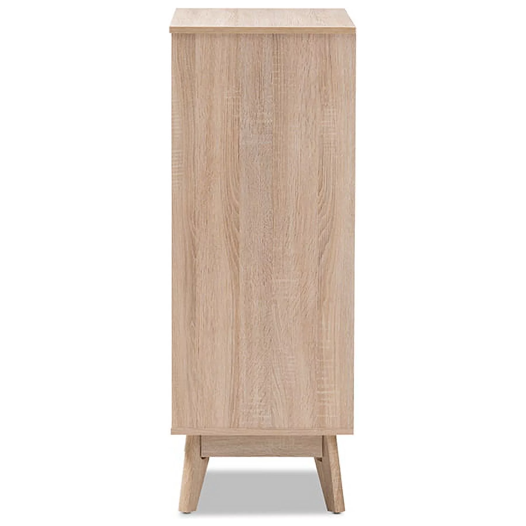 Baxton Studio Fella Mid-Century Modern Two-Tone Oak and Grey Wood 5-Drawer Chest