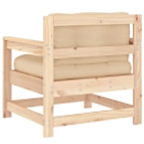 Patio Chairs with Cushions 2 pcs Solid Wood Pine,Wooden Garden Chairs with Slatted Design and Comfortable Cushions for Outdoor Relaxation Patio Furniture Sets, Conversation Sets, 1, Brown