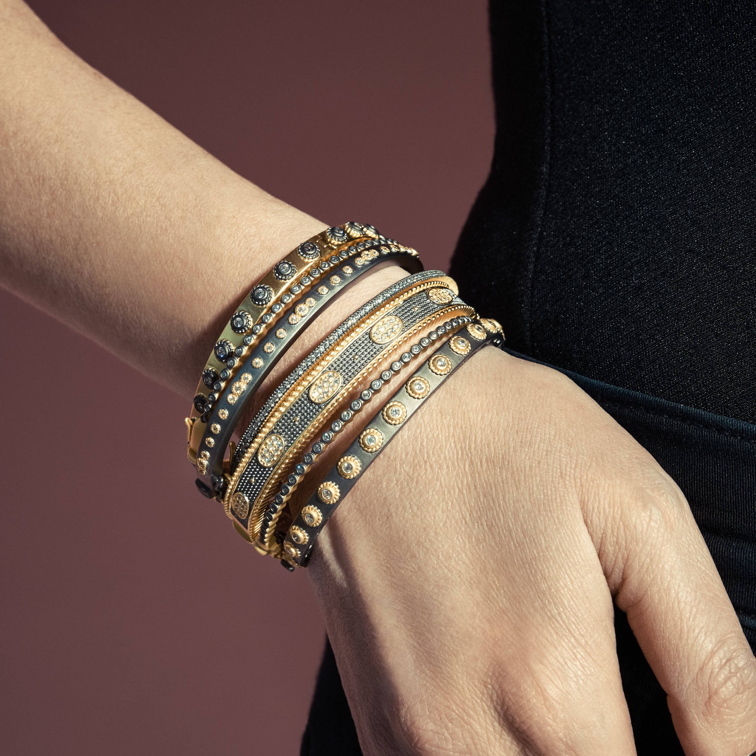 Freida Rothman - Signature Studded Eternity Hinge Bangle