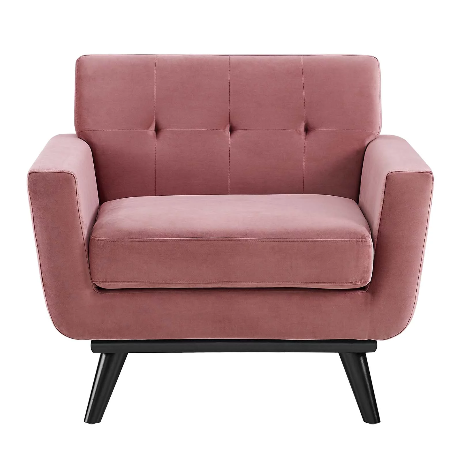 Modway Engage Performance Velvet Armchair in Dusty Rose