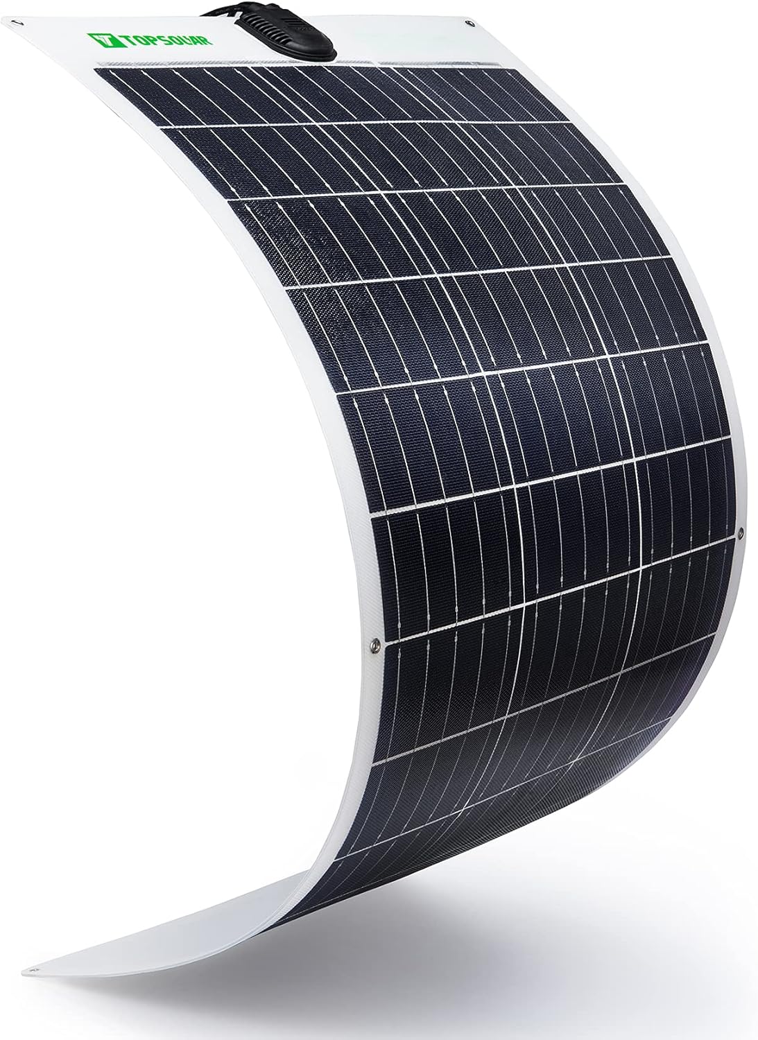 Topsolar Flexible Solar Panel 100W 24V/12V Monocrystalline Bendable - 100 Watt 12Volt Semi-Flexible Mono Solar Panels Charger Off-Grid for RV Boat Cabin Van Car Uneven Surfaces