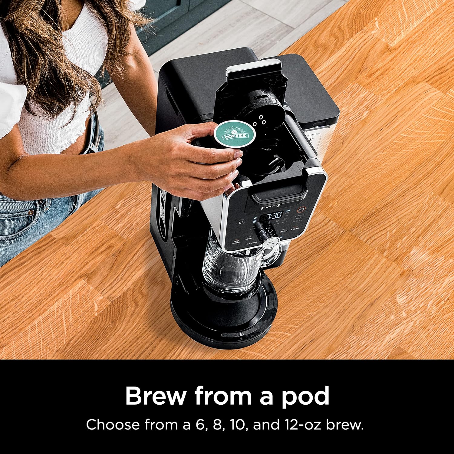Ninja CFP201 DualBrew System 12-Cup Coffee Maker, Single-Serve for Grounds & K-Cup Pod Compatible, 3 Brew Styles, 60-oz. Water Reservoir & Carafe, Black