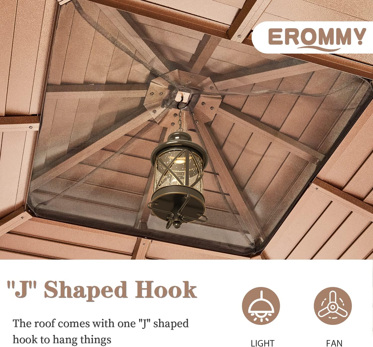 EROMMY Hardtop Gazebo Galvanized Steel Outdoor Gazebo Canopy Double Vented Roof Pergolas Aluminum Frame with Netting and Curtains for Garden,Patio,Lawns,Parties (10'x 13')