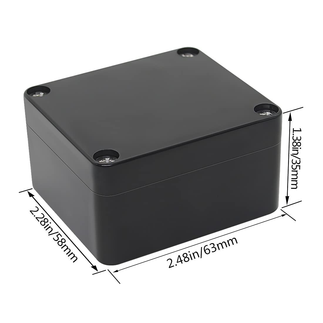 LeMotech ABS Plastic Electrical Project Case Power Junction Box, Project Box Black 10.4" x 7.2" x 3.7" (263 x 182 x 95 mm)(Pack of 1)