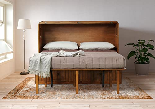 Murphybedz Tuscany Murphy Cabinet Chest Bed with Charging Station 6 Inch, Queen (Blonde Oak)…