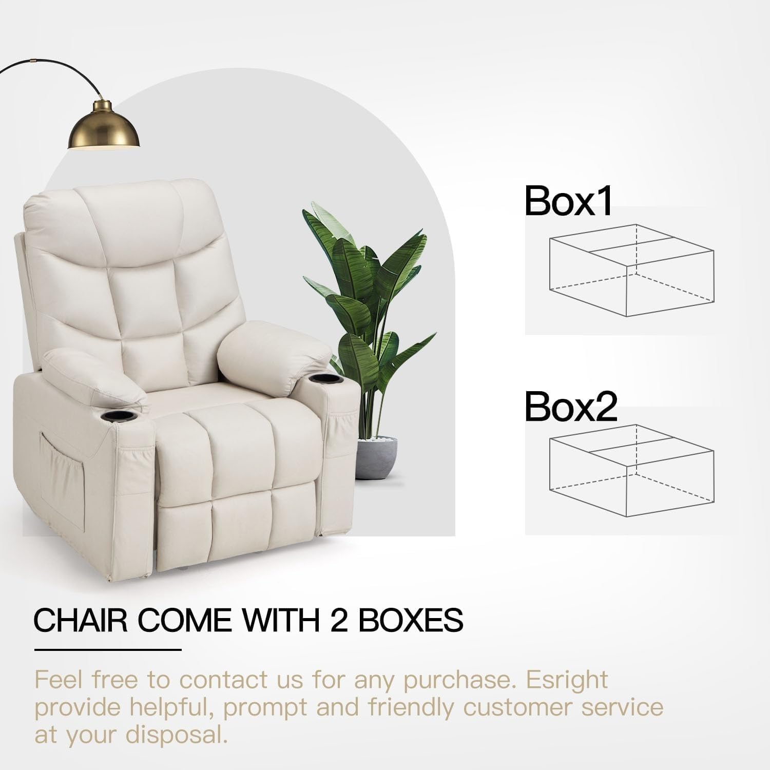 Dual Motor Power Lift Recliner Chair with Massage and Heat for Elderly People, Infinite Position, Cup Holders Side Pockets Home Theater Seat
