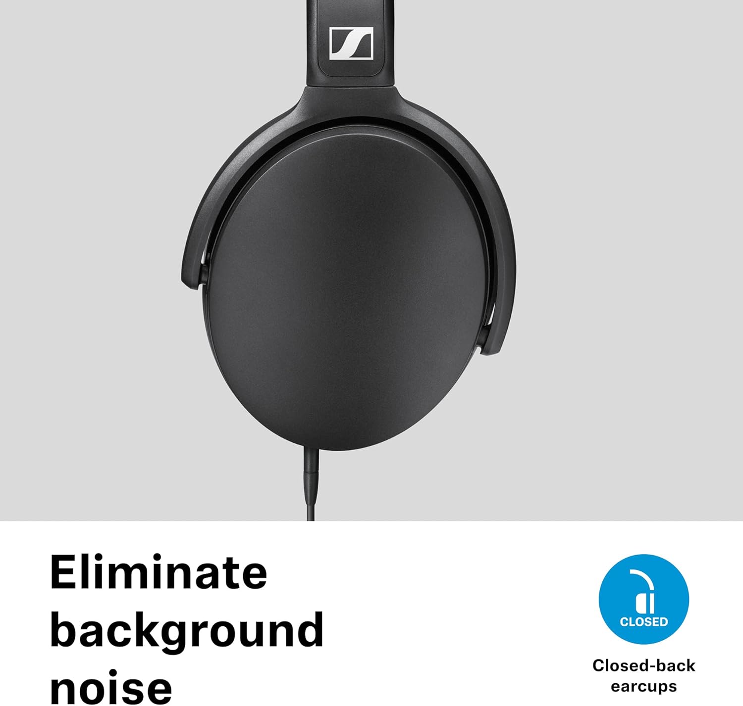 Sennheiser HD 400S Closed Back, Around Ear Headphone with One-Button Smart Remote on Detachable Cable