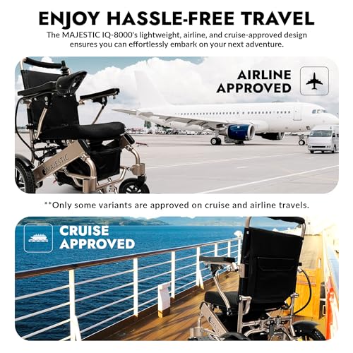 Majestic IQ-8000 Electric Wheelchairs for Adults,Foldable Lightweight Electric Wheelchair,Light Weight Folding Power Chair for Seniors,Portable Motorized Wheelchair,Durable Ultra Light Wheel Chair