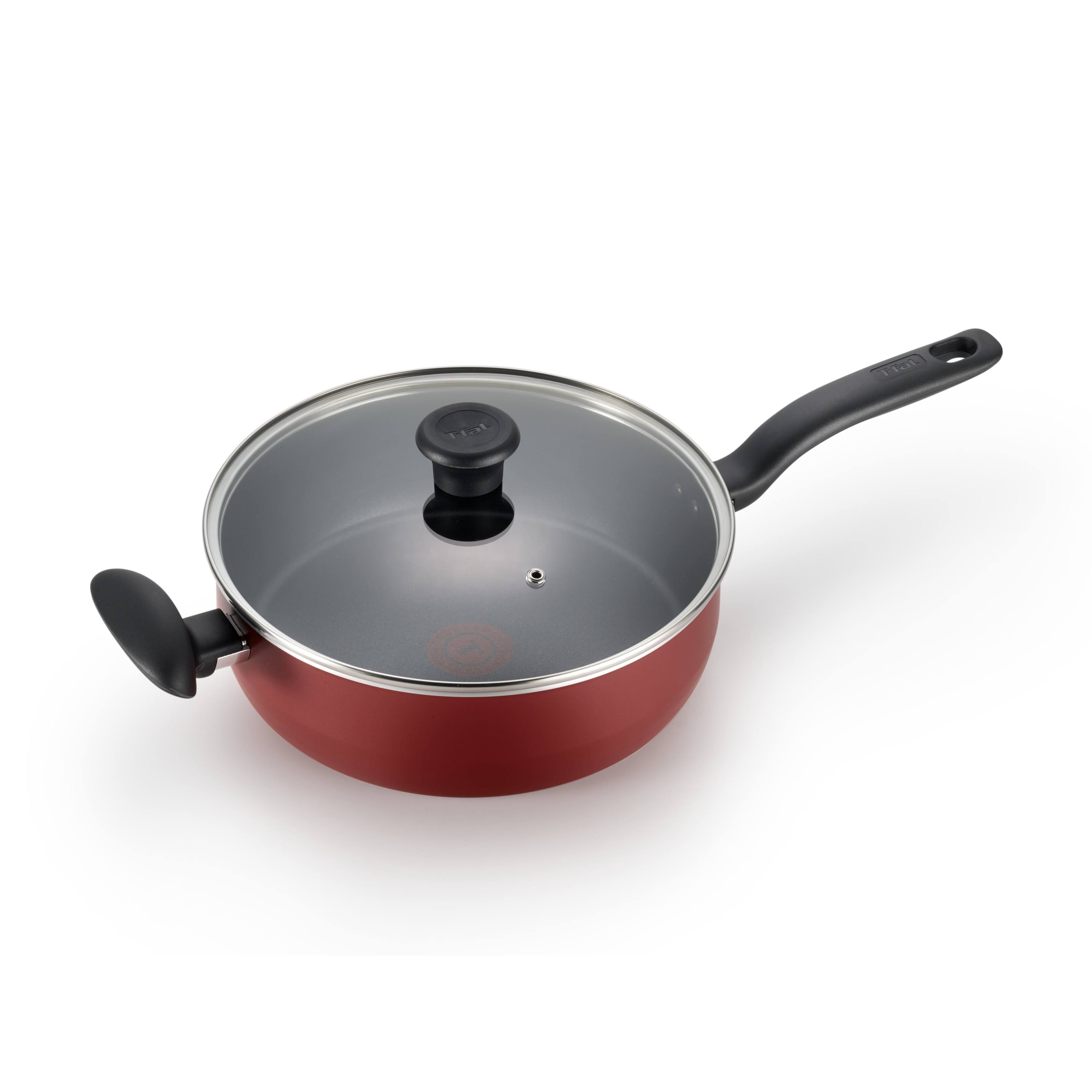 T-fal, Dishwasher Safe Cookware Set, 18 Piece, Red Initiatives Nonstick Inside