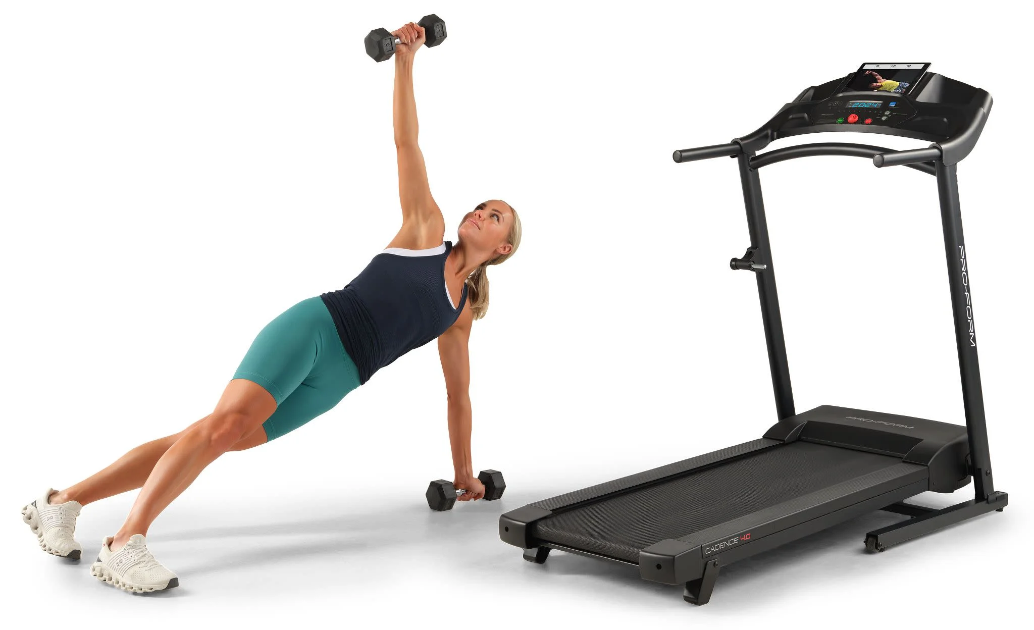 ProForm Cadence 4.0; Treadmill for Walking and Running with 5” Display and SpaceSaver Design