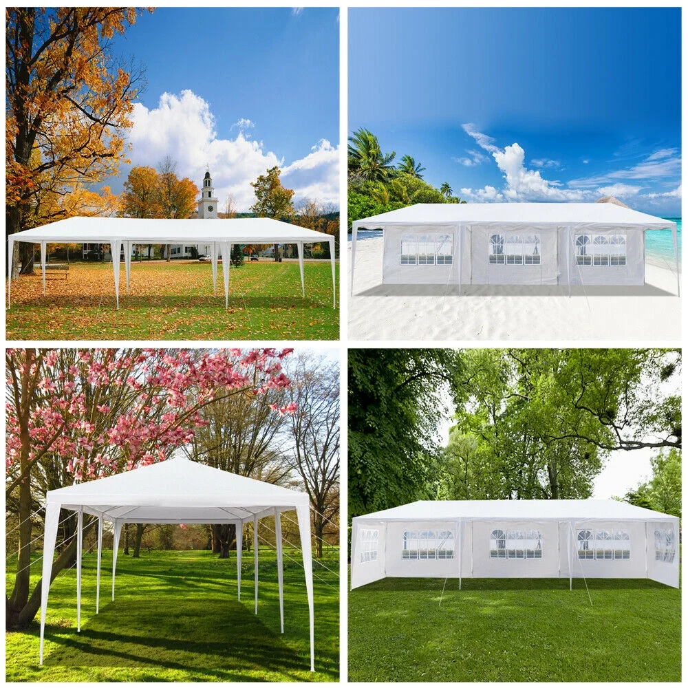 10'x30' Party Tent Wedding Patio Gazebo Outdoor Carport Canopy Shade with Side 5 Removable Walls