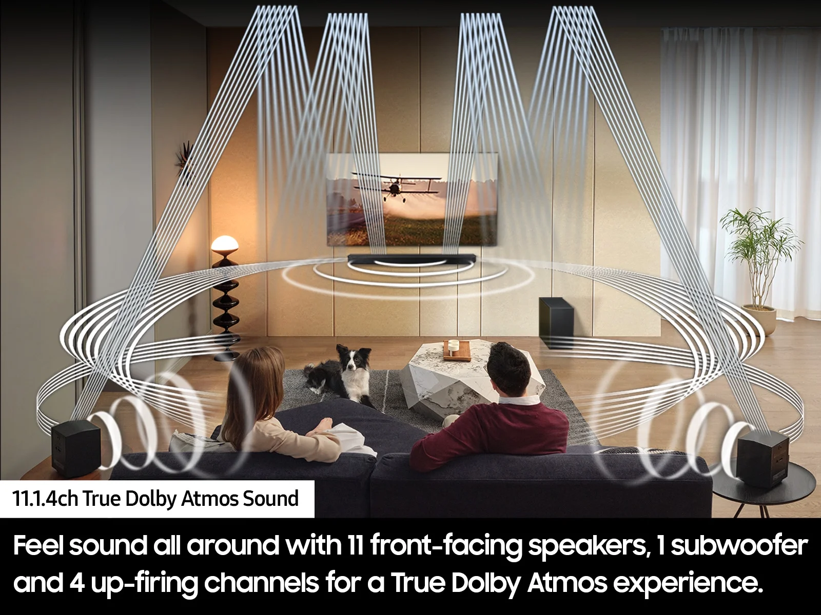 SAMSUNG Q-Series 11.1.4ch Wireless Dolby Atmos Soundbar + Rear Speakers w/ Q-Symphony HW-Q990C/ZA
