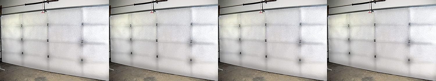 White Reflective Foam Core 2 Car Garage Door Insulation Kit 16FT x 8FT R Value 8.0 Made in USA New & Improved Heavy Duty Double Sided Tape (Also FITS 16X7) (One Pack)