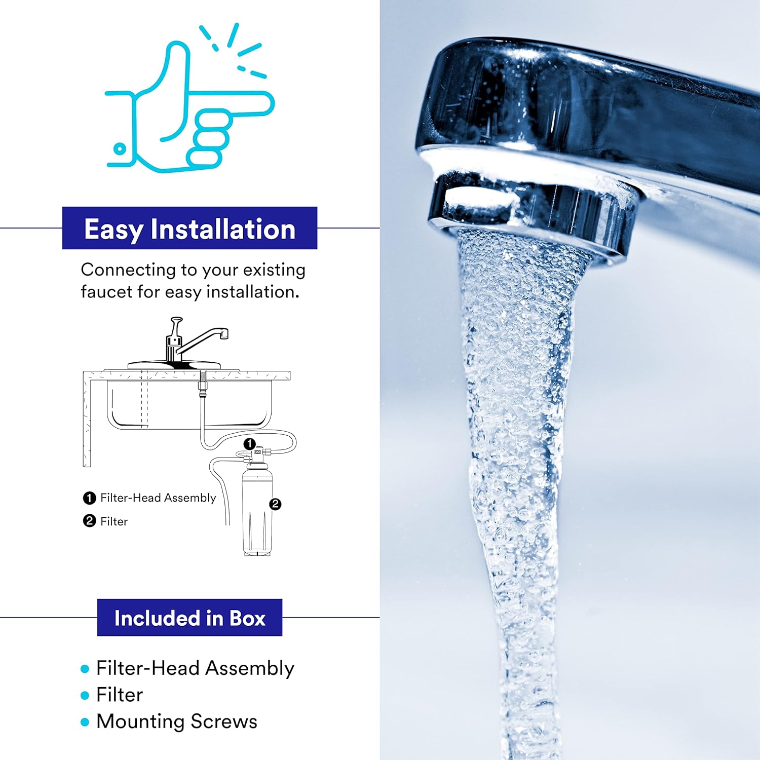 3M Aqua-Pure Under Sink Full Flow Drinking Water Filter System 3MFF100 and Replacement Filter 3MFF101