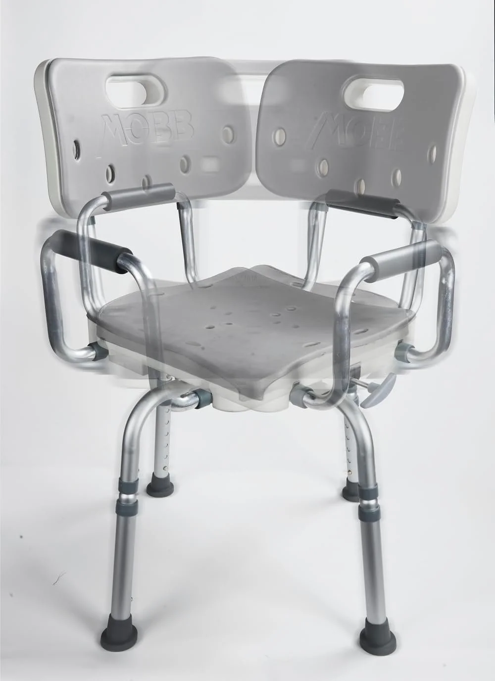 MOBB Premium Bathroom Swivel Shower Chair Bath Bench with Back 3.0 360 Degree Swivel Seat with Locking Mechanism