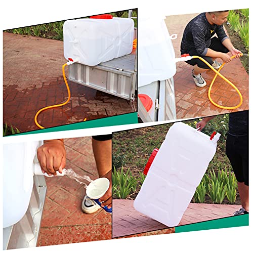 Water Tank White Water Container with Faucet 30L/70L/140L Portable Water Storage Jug Food Grade Horizontal Square Water Tan,Perfect for Outdoors Camping Hiking Emergency
