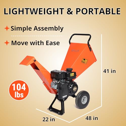 Wood Chipper Shredder Mulcher 7HP Gas Powered Heavy Duty Compact Design 3" Inch Max Capacity (R0)