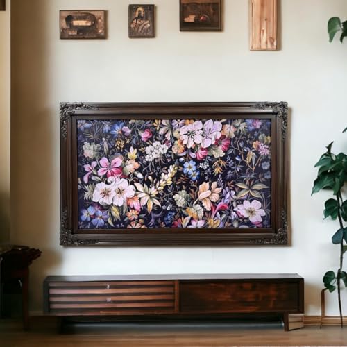 TV frame for Samsung The Frame TV, for 55 and 65 inch TVS. Dark Walnut Finish (not for use with other models) Handmade wood ornate TV Frame