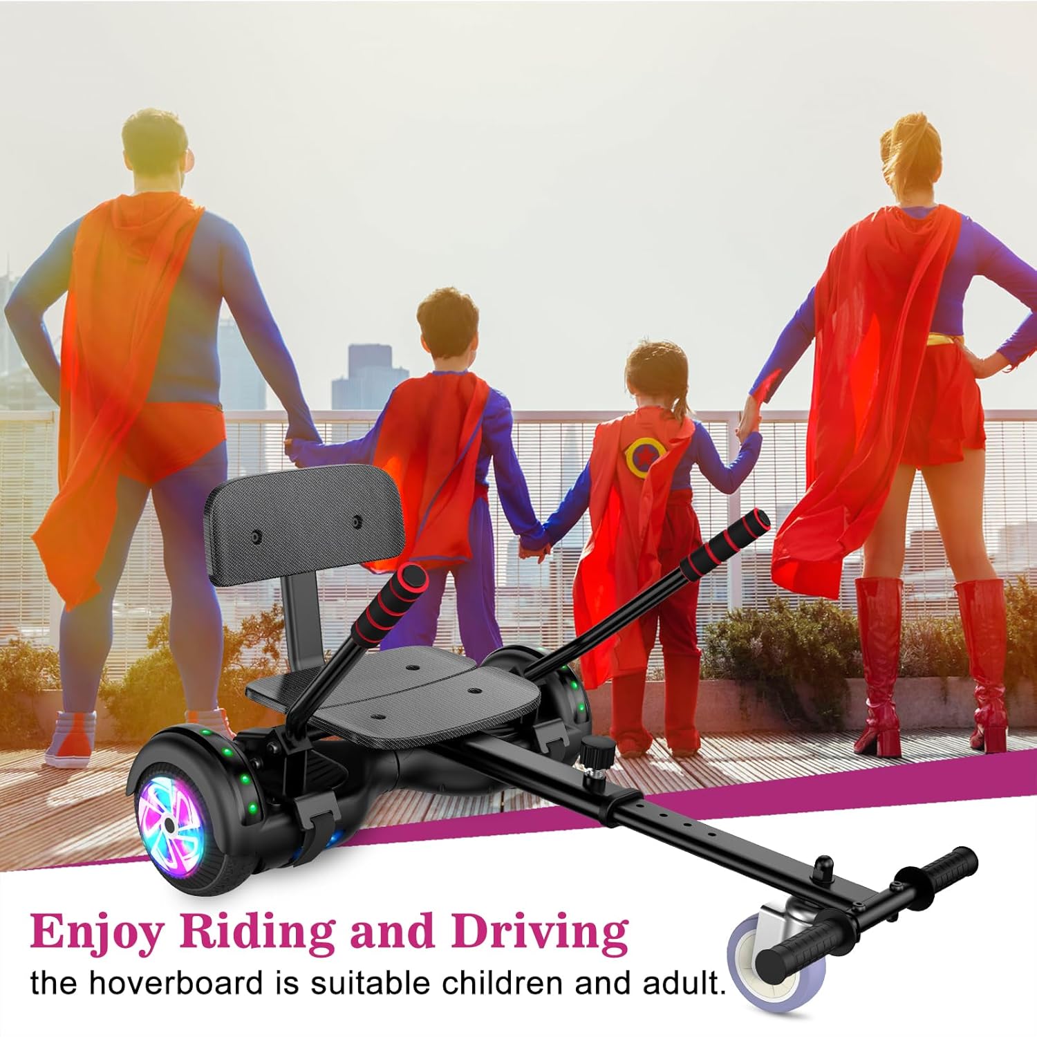 Hoverboard, 6.5 Inch Self Balancing Hoverboards with Bluetooth and LED Lights, Hover Board for Kids Teenagers