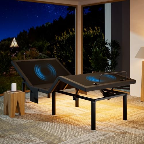 Marsail NS0 Adjustable Base with Mattress Set, Queen Adjustable Bed Frame + 10-inch Cooling Gel Memory Foam Mattress, Dual Motor Bed Frame with Wireless Remote, CertiPUR-US Certified