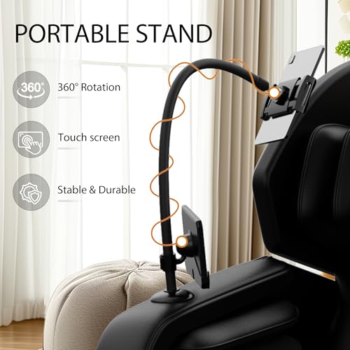 Luxury Zero Gravity Full-Body Massage Chair with Heating, Bluetooth Audio, and Foot Rollers - Home Relaxation Recliner (Velvet Black)