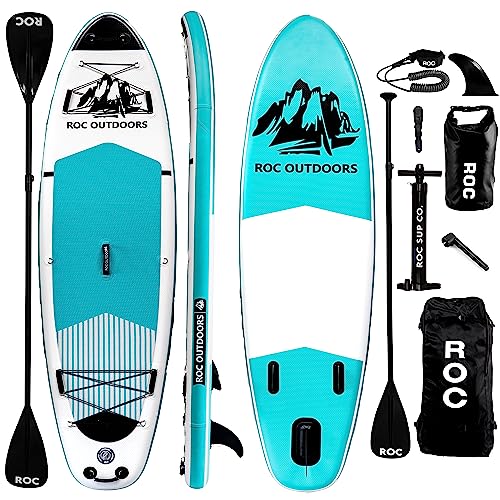Roc Inflatable Stand Up Paddle Boards with Premium SUP Paddle Board Accessories, Wide Stable Design, Non-Slip Comfort Deck for Youth & Adults