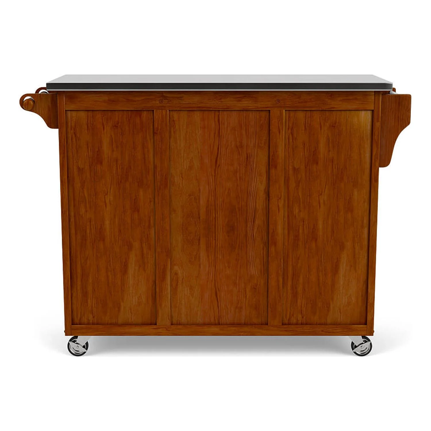 Homestyles Create-a-Cart Solid Wood Kitchen Cart in Cherry/Stainless Steel Top