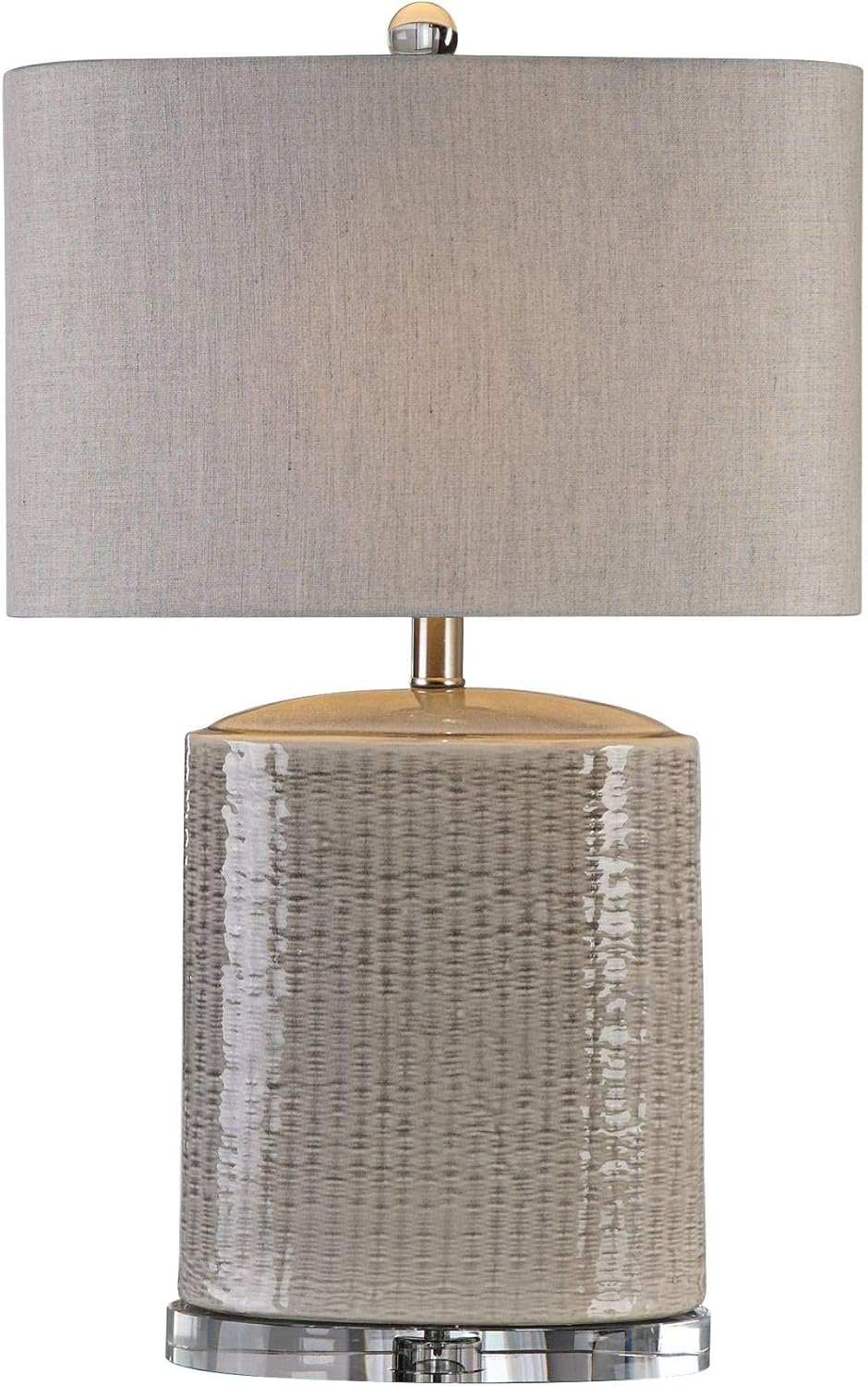 Uttermost Modica Taupe Ceramic Textured Oval Table Lamp