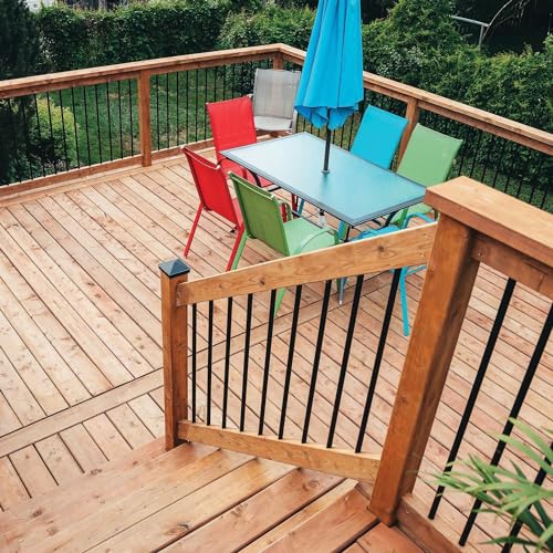 61 Pack Deck Balusters 32"x 3/4" Round Staircase Baluster, Diameter 3/4" Metal Deck Spindle and Stairs Railing,Hollow Round Black Deck Balusters for Deck Railing Porch