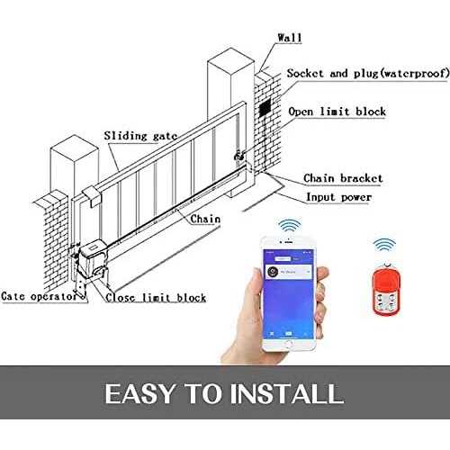 4000lb Automatic Sliding Gate Opener APP Control with 4 Remotes,750W Electric Sliding Gate Opener Automatic Motor Remote Kit with Wireless Keyboard - Shop Hardware Tools Online Store