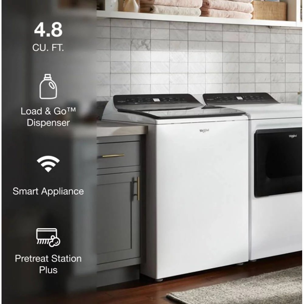 Whirlpool Wtw6120h 28" Wide 4.8 Cu. Ft. Top Loading Washing Machine - White