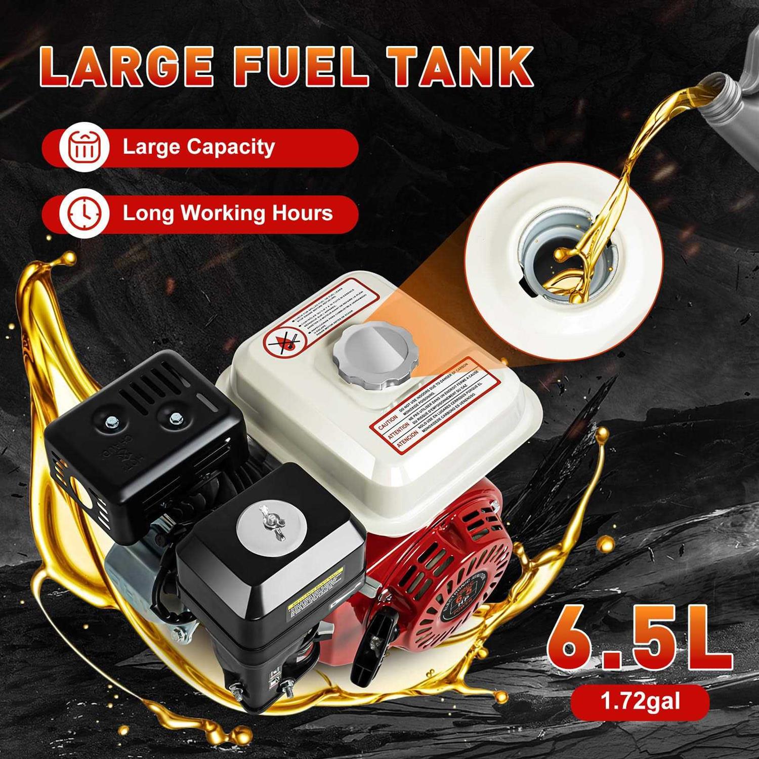 YIYIBYUS 4 Stroke Pull Start Petrol Engine 6.5HP/7.5HP Horizontal Air Cooled Single Cylinder General Gas Engine Replaces Compatible For Honda GX160 OHV - Shop Hardware Tools Online Store