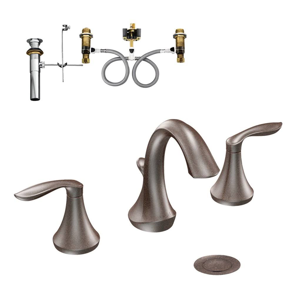 Moen KLEV-D-T6420ORB Eva Two-Handle High-Arc Lavatory Faucet, Oil Rubbed Bronze
